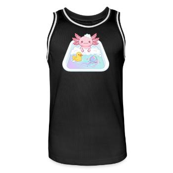 Baignoires Axolotl - Maillot de basket Homme - noir/blanc - Devant - AI Model Male 185 dark (185cm)