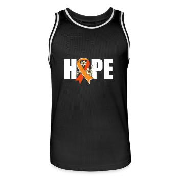 Leukemia Awareness - Men's Basketball Jersey - black/white - Front - AI Model Male 185 dark (185cm)