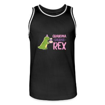 Oma Dinosaurier Familie Passender Dino Geburtstag - Männer Basketball-Trikot - Schwarz/Weiß - Vorne - AI Model Male 185 dark (185cm)
