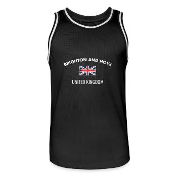 Brighton And Hove UK Vintage Flagge Brite - Männer Basketball-Trikot - Schwarz/Weiß - Vorne - AI Model Male 185 dark (185cm)