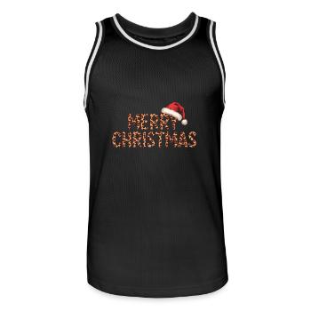 Fröhliche Weihnacht Merry Christmas für Männer - Männer Basketball-Trikot - Schwarz/Weiß - Vorne - AI Model Male 185 dark (185cm)