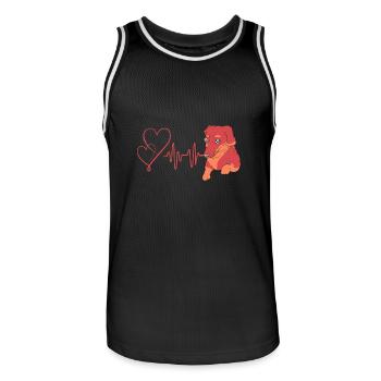 Dachshund - Men's Basketball Jersey - black/white - Front - AI Model Male 185 dark (185cm)
