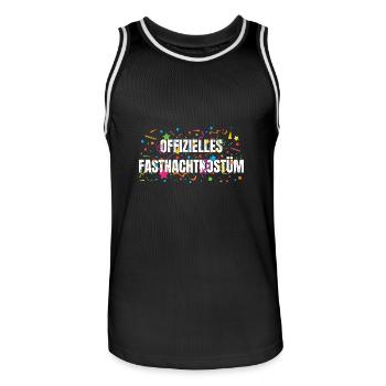 Offizielles Fastnachtkostüm - Männer Basketball-Trikot - Schwarz/Weiß - Vorne - AI Model Male 185 dark (185cm)