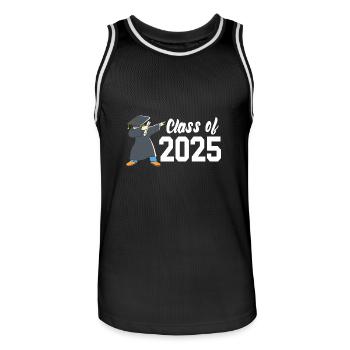Klasse von 2025 Abi Abiturient Abitur 2025 - Männer Basketball-Trikot - Schwarz/Weiß - Vorne - AI Model Male 185 dark (185cm)