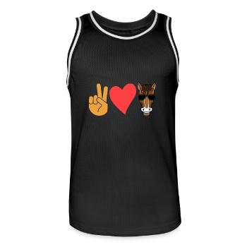 Reiten Pferd - Männer Basketball-Trikot - Schwarz/Weiß - Vorne - AI Model Male 185 dark (185cm)