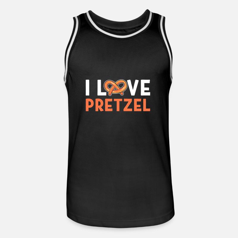 Brezel - Männer Basketball-Trikot - Schwarz/Weiß
