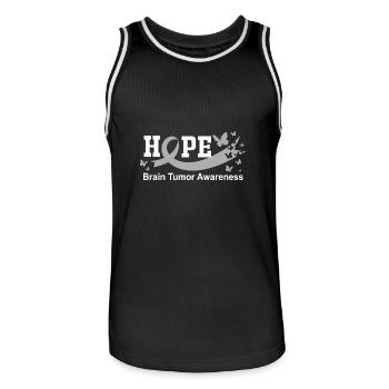 brain tumor tumor brain - Men's Basketball Jersey - black/white - Front - AI Model Male 185 dark (185cm)
