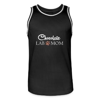 Funny Chocolate Lab Mom Labrador Retriever Mama - Men's Basketball Jersey - black/white - Front - AI Model Male 185 dark (185cm)