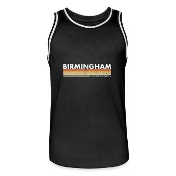 Birmingham UK Vintage Britisch Brite - Männer Basketball-Trikot - Schwarz/Weiß - Vorne - AI Model Male 185 dark (185cm)