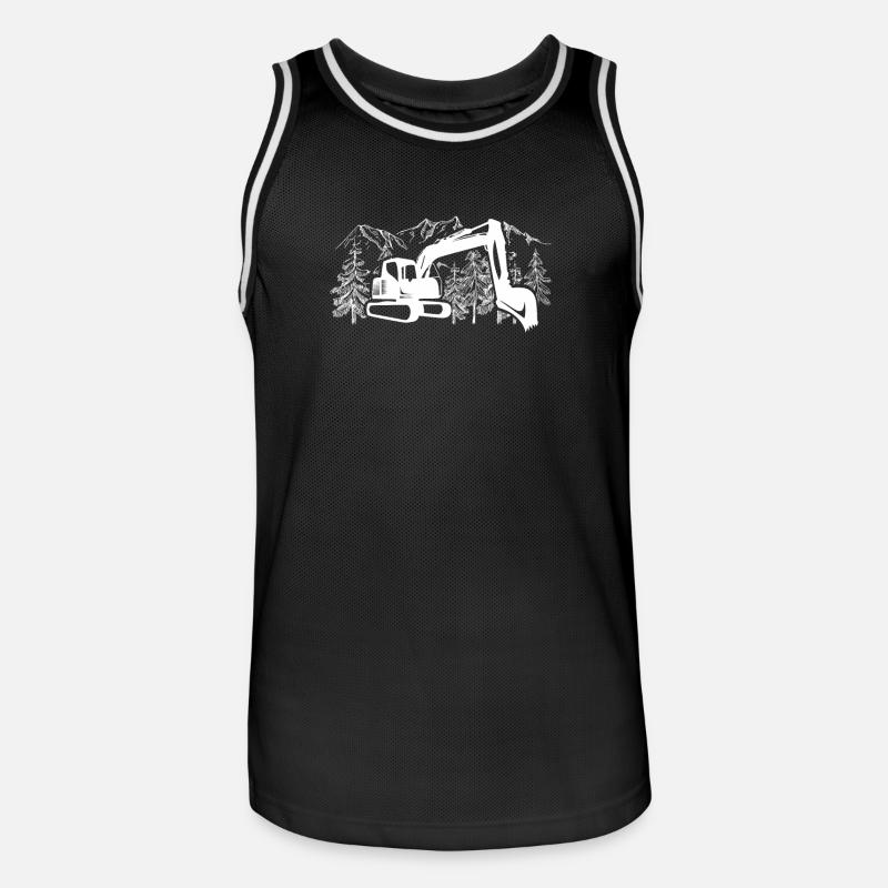 Baggerfahrer geschenkideen - Männer Basketball-Trikot - Schwarz/Weiß