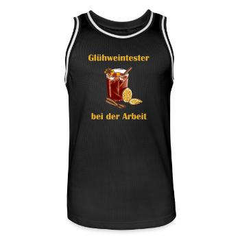Gluehweintester - Männer Basketball-Trikot - Schwarz/Weiß - Vorne - AI Model Male 185 dark (185cm)