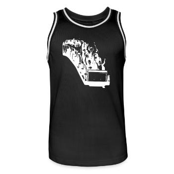 gxp life is a rollercoaster white - roller coastw - Men's Basketball Jersey - black/white - Front - AI Model Male 185 dark (185cm)