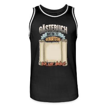 77. Geburtstag Gästebuch - Männer Basketball-Trikot - Schwarz/Weiß - Vorne - AI Model Male 185 dark (185cm)