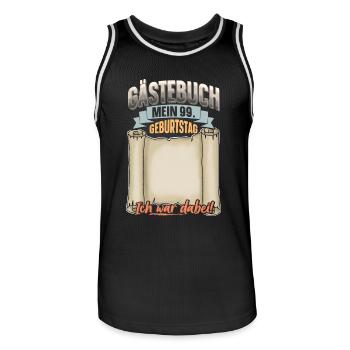 99. Geburtstag Gästebuch - Männer Basketball-Trikot - Schwarz/Weiß - Vorne - AI Model Male 185 dark (185cm)