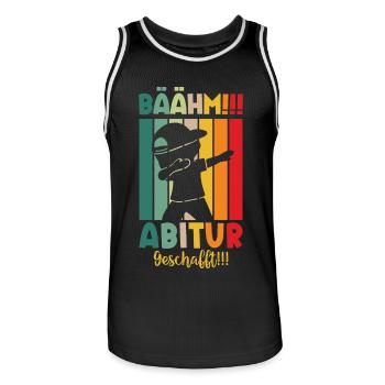 Abitur 2024 Geschafft Abiturientin Abiturient - Männer Basketball-Trikot - Schwarz/Weiß - Vorne - AI Model Male 185 dark (185cm)