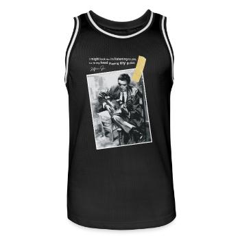 Guitariste guitariste jouer guitare cadeau - Maillot de basket Homme - noir/blanc - Devant - AI Model Male 185 dark (185cm)