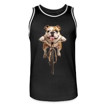 Bulldogge - Männer Basketball-Trikot - Schwarz/Weiß - Vorne - AI Model Male 185 dark (185cm)
