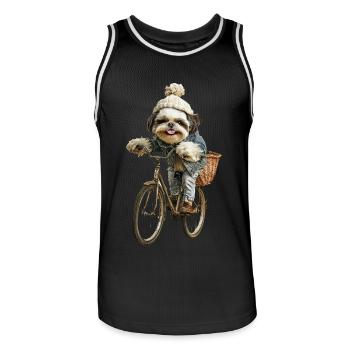 Shih Tzu - Männer Basketball-Trikot - Schwarz/Weiß - Vorne - AI Model Male 185 dark (185cm)