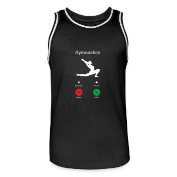 Gymnastik ruft! - Männer Basketball-Trikot - Schwarz/Weiß - Vorne - AI Model Male 185 dark (185cm)