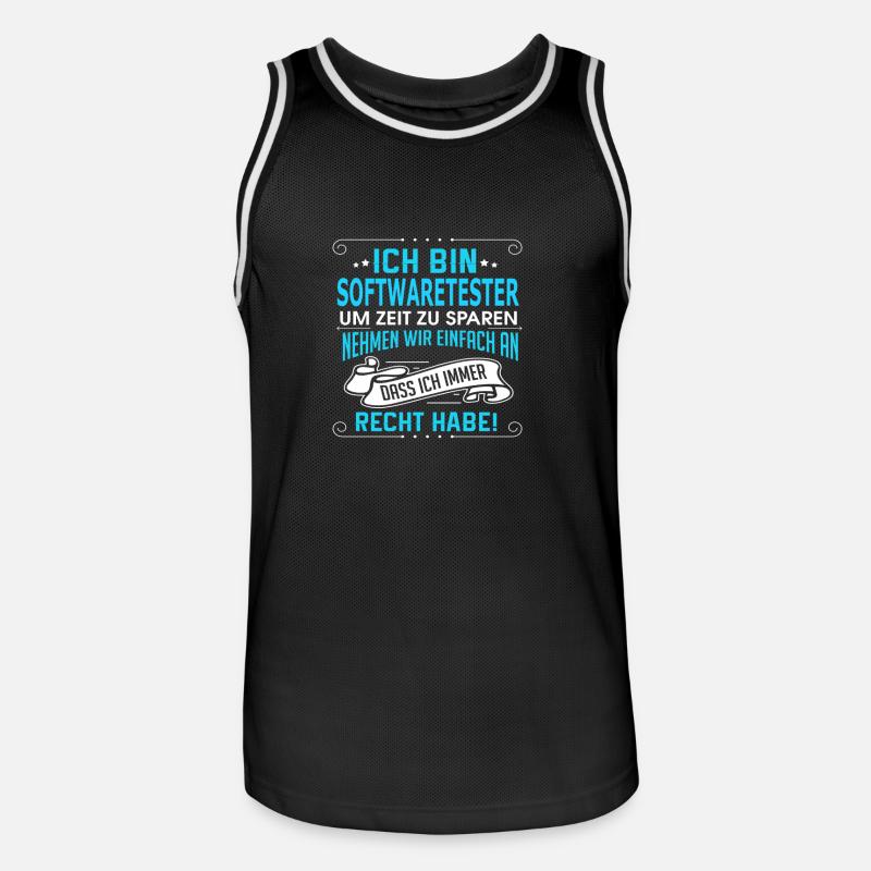 SOFTWARETESTER - Männer Basketball-Trikot - Schwarz/Weiß