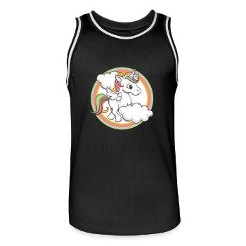 Licorne - Licorne - Maillot de basket Homme - noir/blanc - Devant - AI Model Male 185 dark (185cm)
