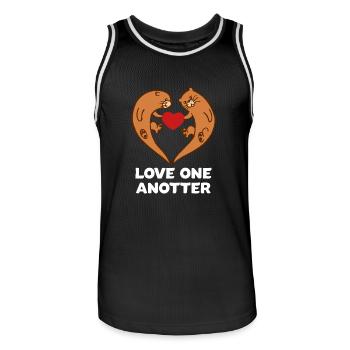 Süße Otter mit einem Herz Love One Anotter - Männer Basketball-Trikot - Schwarz/Weiß - Vorne - AI Model Male 185 dark (185cm)