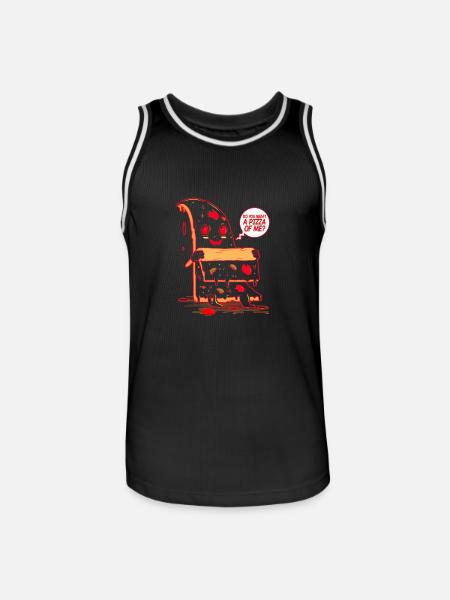 Voulez-vous une pizza de moi? - Maillot de basket Homme - noir/blanc