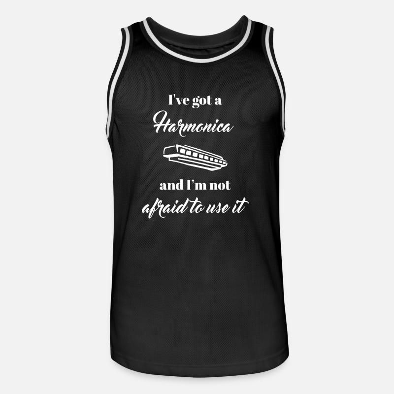 harmonica - harmonica player - harmonica - Men's Basketball Jersey - black/white