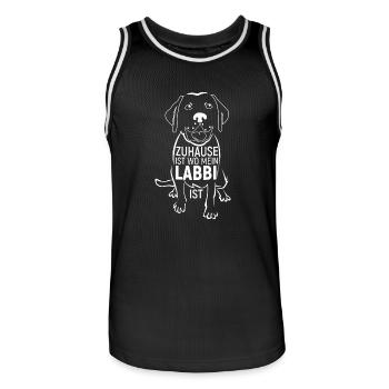 Labrador Retriever - Männer Basketball-Trikot - Schwarz/Weiß - Vorne - AI Model Male 185 dark (185cm)