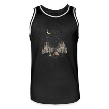 Camping Starry Sky Gift Camping - Men's Basketball Jersey - black/white - Front - AI Model Male 185 dark (185cm)