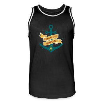 Kappeln Heimathafen Urlaub T-Shirt - Männer Basketball-Trikot - Schwarz/Weiß - Vorne - AI Model Male 185 dark (185cm)