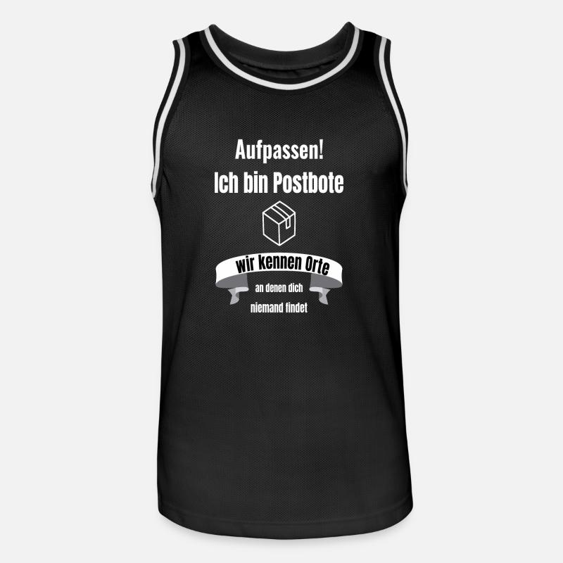 Postier Occupations Postes d'éducation à l'emploi Postes à forfait - Maillot de basket Homme - noir/blanc