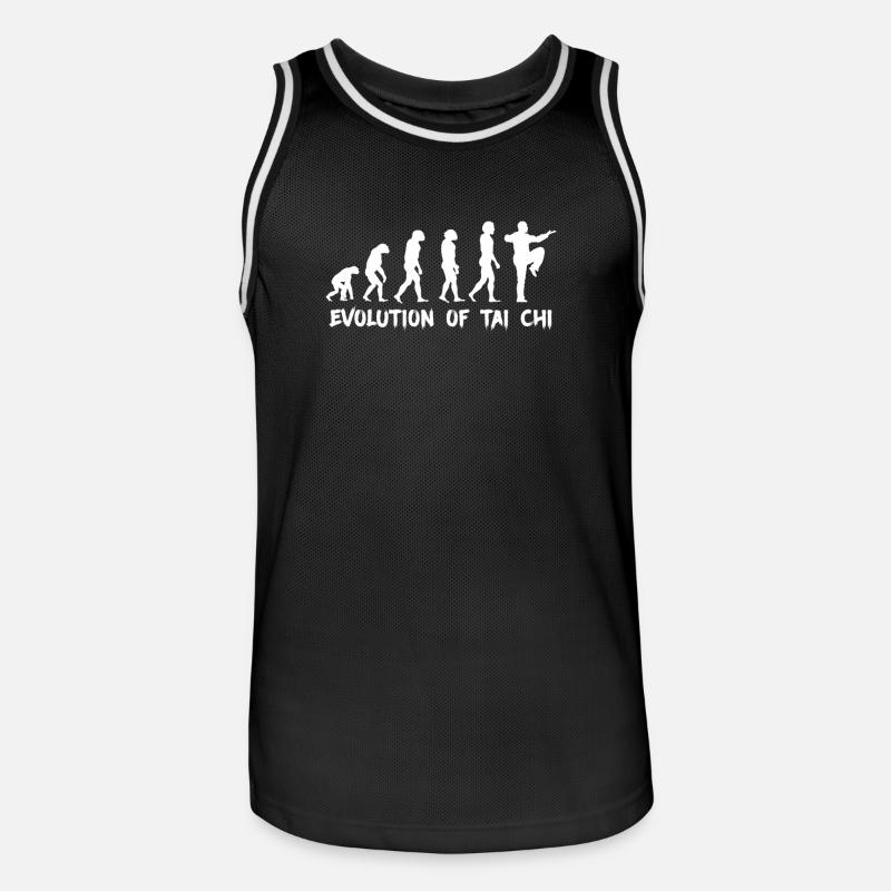 Evolution von Tai Chi - Männer Basketball-Trikot - Schwarz/Weiß