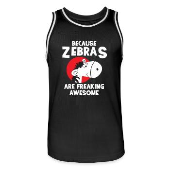 Zebra - Zèbres - Zebrafan - Cadeau - Génial - Maillot de basket Homme - noir/blanc - Devant - AI Model Male 185 dark (185cm)
