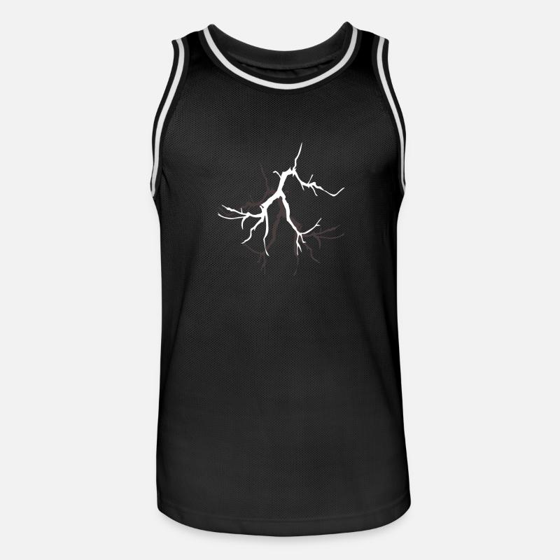 Lightning with Lightning Bolt graphics - Men's Basketball Jersey - black/white