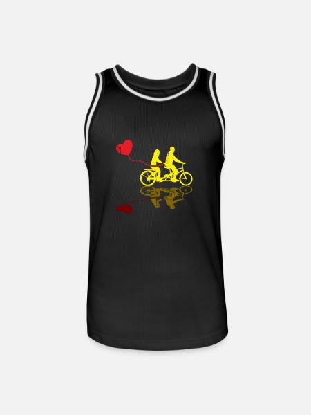 Wedding Gift Bicycle Tandem Gift - Men's Basketball Jersey - black/white