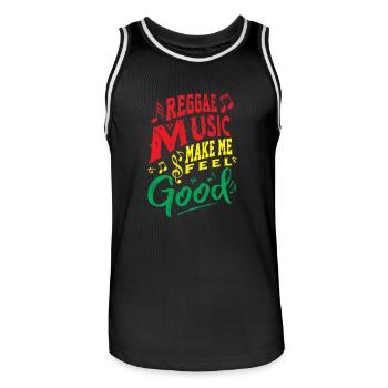 Reggae Music Make Me Feel Good - Men's Basketball Jersey - black/white - Front - AI Model Male 185 dark (185cm)