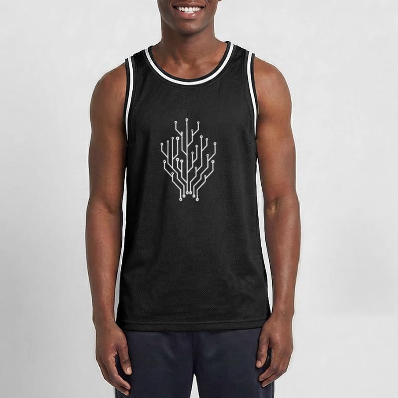 Circuit Board Connectors Programmer Computer Science Tree Men's Basketball Jersey