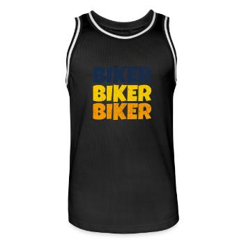 Biker motorcycle - Men's Basketball Jersey - black/white - Front - AI Model Male 185 dark (185cm)