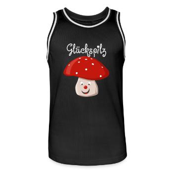 Glückspilz - Männer Basketball-Trikot - Schwarz/Weiß - Vorne - AI Model Male 185 dark (185cm)