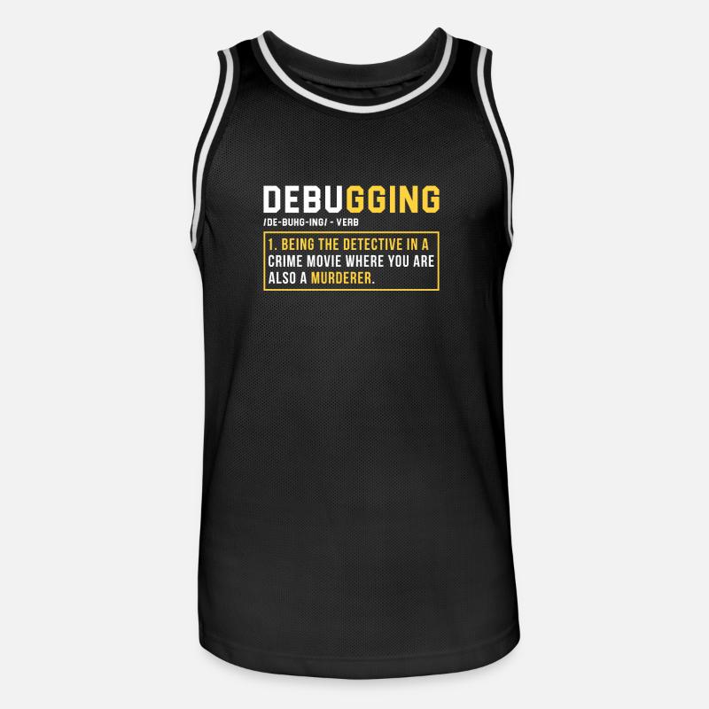 Debugging Programmer Cadeau - Maillot de basket Homme - noir/blanc