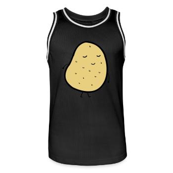 mr_potatoe - Maillot de basket Homme - noir/blanc - Devant - AI Model Male 185 dark (185cm)