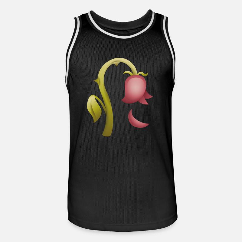 Smiley Flower - Maglia da basket per uomo - nero/bianco