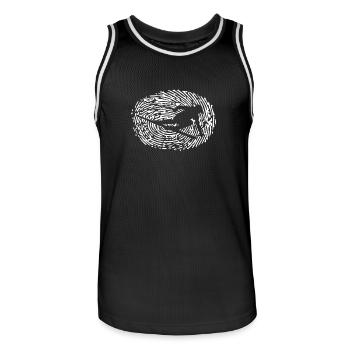 Fingerprint skier skiing winter sport - Men's Basketball Jersey - black/white - Front - AI Model Male 185 dark (185cm)