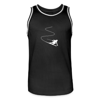 Skieur, ski, sports d'hiver - Maillot de basket Homme - noir/blanc - Devant - AI Model Male 185 dark (185cm)