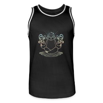 Faultier yoga - Männer Basketball-Trikot - Schwarz/Weiß - Vorne - AI Model Male 185 dark (185cm)