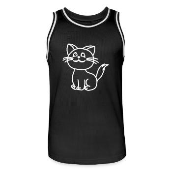 Katze Katze Haustiere Kinder Kitten Baby - Männer Basketball-Trikot - Schwarz/Weiß - Vorne - AI Model Male 185 dark (185cm)