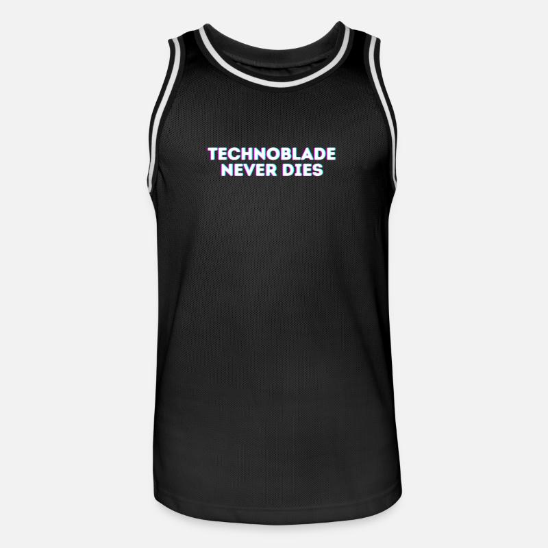 Technoblade Never dies - Männer Basketball-Trikot - Schwarz/Weiß