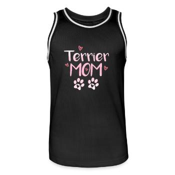 Terrier Mom - Männer Basketball-Trikot - Schwarz/Weiß - Vorne - AI Model Male 185 dark (185cm)