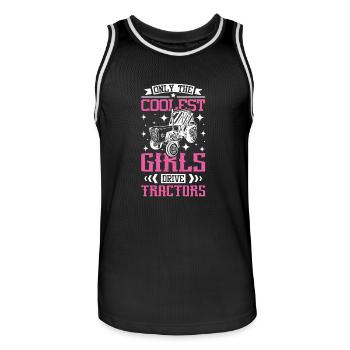 Tracteur Filles - Maillot de basket Homme - noir/blanc - Devant - AI Model Male 185 dark (185cm)